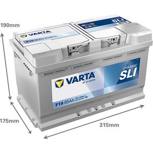 F19 Varta Dynamic SLI Car Battery 85Ah (585400080) (115)