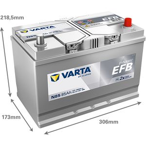 N85 Varta Dynamic EFB Start-Stop Car Battery 12V 85Ah (585501080) Type 249/335