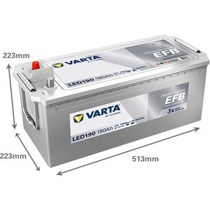 LED190 Varta Professional Dual Purpose EFB Leisure Battery 190Ah (930190105)