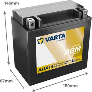AUX14 Varta Dynamic AGM Auxiliary Car Battery 13Ah