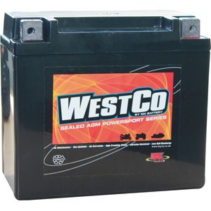 12V20L Westco Motorcycle Battery 12V 18Ah - Replaces YTX20L-BS