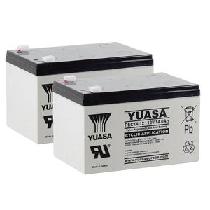 Pair of Yuasa REC14-12 Cyclic VRLA Battery 12V 14Ah