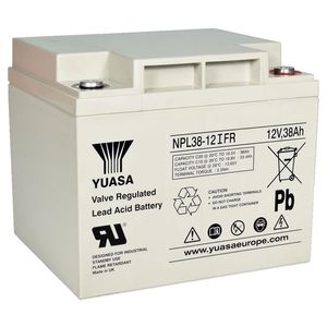 Yuasa NPL38-12FR - NPL38-12IFR - Valve Regulated Lead Acid Battery 12V 38Ah
