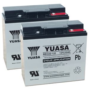 Pair of Yuasa REC22-12 Cyclic VRLA Battery 12V 22Ah