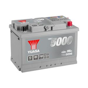 YBX5096 Yuasa Silver High Performance Car Battery 12V 80Ah HSB096