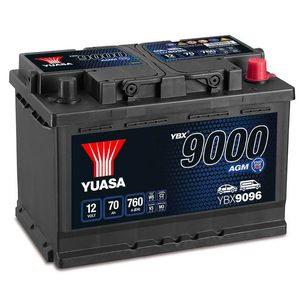 YBX9096 Yuasa AGM Start Stop Car Battery 12V 70Ah