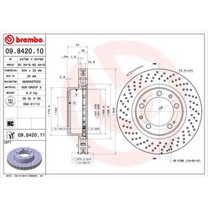 Brembo Brake Disc Single Vented Front Left 09.8420.11