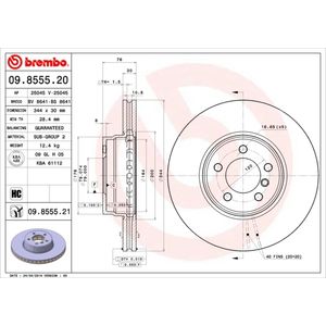 Brembo Brake Disc Single Vented Front 09.8555.21