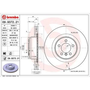 Brembo Brake Disc Single Vented Front 09.9372.21