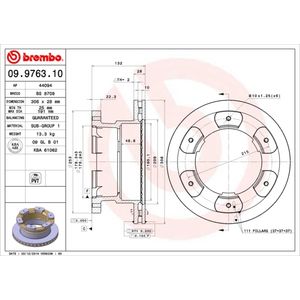 Brembo Brake Disc Single Vented Rear 09.9763.10