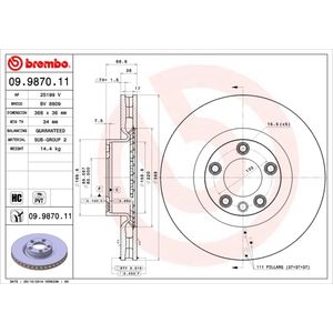 Brembo Brake Disc Single Vented Front 09.9870.11