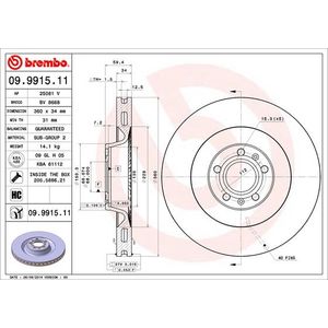 Brembo Brake Disc Single Vented Front 09.9915.11