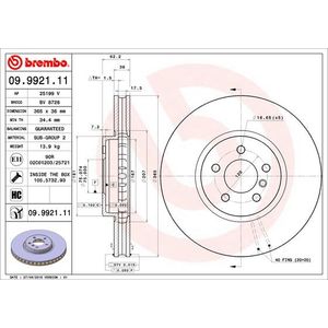 Brembo Brake Disc Single Vented Front 09.9921.11