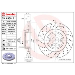 Brembo Brake Disc Single Vented Front 09.A958.21