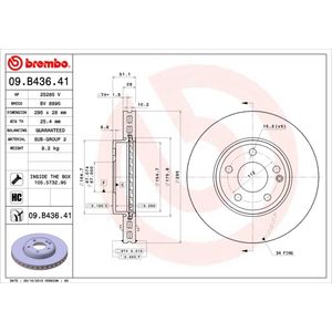 Brembo Brake Disc Pair Vented Front 09.B436.41