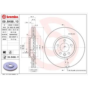 Brembo Brake Disc Single Vented Front 09.B498.11