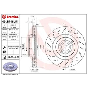 Brembo Brake Disc Single Vented Front 09.B746.51