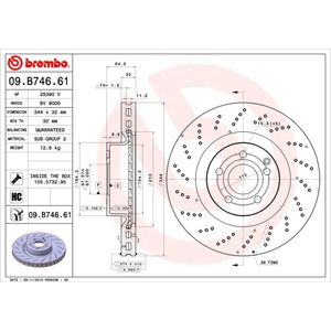 Brembo Brake Disc Single Vented Front 09.B746.61