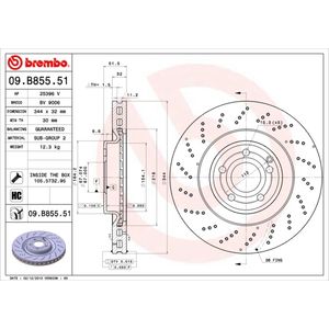 Brembo Brake Disc Single Vented Front 09.B855.51