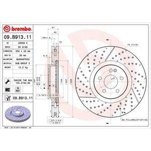 Brembo Brake Disc Single Vented Front 09.B913.11