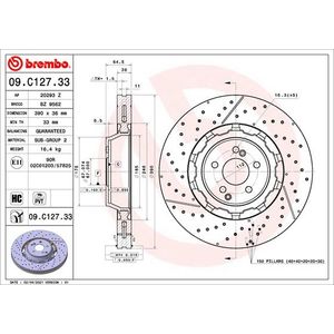 Brembo Brake Disc Single Vented Front 09.C127.33