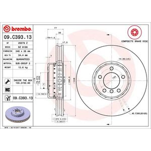Brembo Brake Disc Single Vented Front 09.C393.13