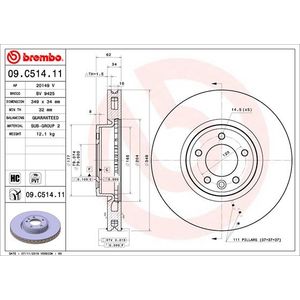 Brembo Brake Disc Single Vented Front 09.C514.11