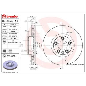 Brembo Brake Disc Single Vented Front 09.C549.11
