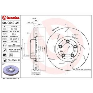 Brembo Brake Disc Single Vented Front Left 09.C549.21