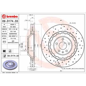 Brembo Brake Disc Single Vented Front 09.D174.33