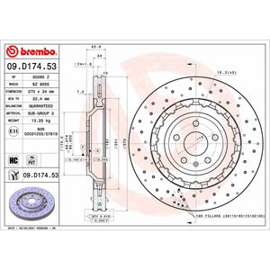 Brembo Brake Disc Single Vented Front 09.D174.53