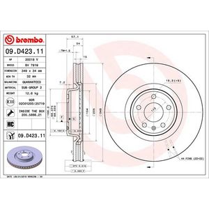 Brembo Brake Disc Single Vented Front 09.D423.11