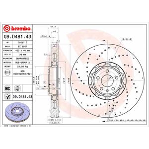 Brembo Brake Disc Single Vented Front 09.D481.43