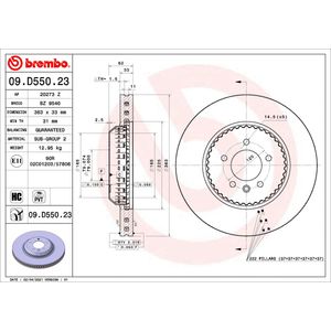 Brembo Brake Disc Single Vented Front 09.D550.23