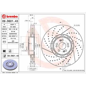 Brembo Brake Disc Single Vented Front 09.D601.43