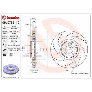 Brembo Brake Disc Single Vented Front 09.D762.10