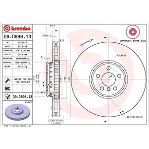Brembo Brake Disc Single Vented 09.D896.13