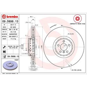 Brembo Brake Disc Single Vented 09.D898.13