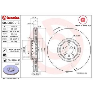 Brembo Brake Disc Single Vented Front Right 09.D900.13