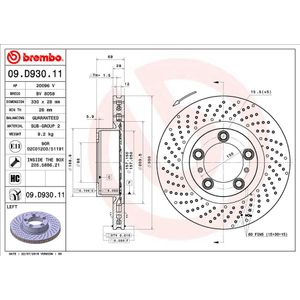 Brembo Brake Disc Single Vented Front Left 09.D930.11
