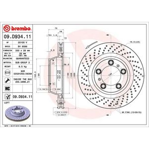 Brembo Brake Disc Single Vented Rear Left 09.D934.11