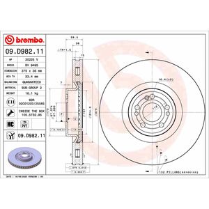 Brembo Brake Disc Single Vented Front 09.D982.11