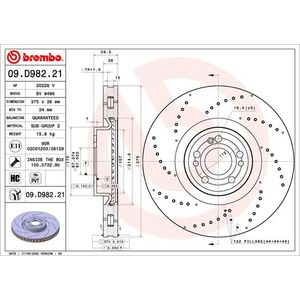 Brembo Brake Disc Single Vented Front 09.D982.21