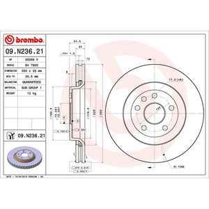 Brembo Brake Disc Single Vented Front 09.N236.21