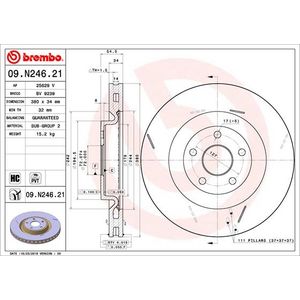 Brembo Brake Disc Single Vented Front 09.N246.21