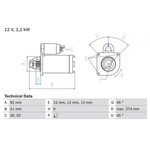 Bosch Starter Motor 0986016210