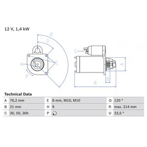 Bosch Starter Motor 0986017110
