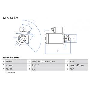 Bosch Starter Motor 0986020131