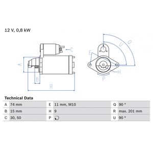 Bosch Starter Motor 0986020551