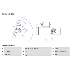 Bosch Starter Motor 0986021671